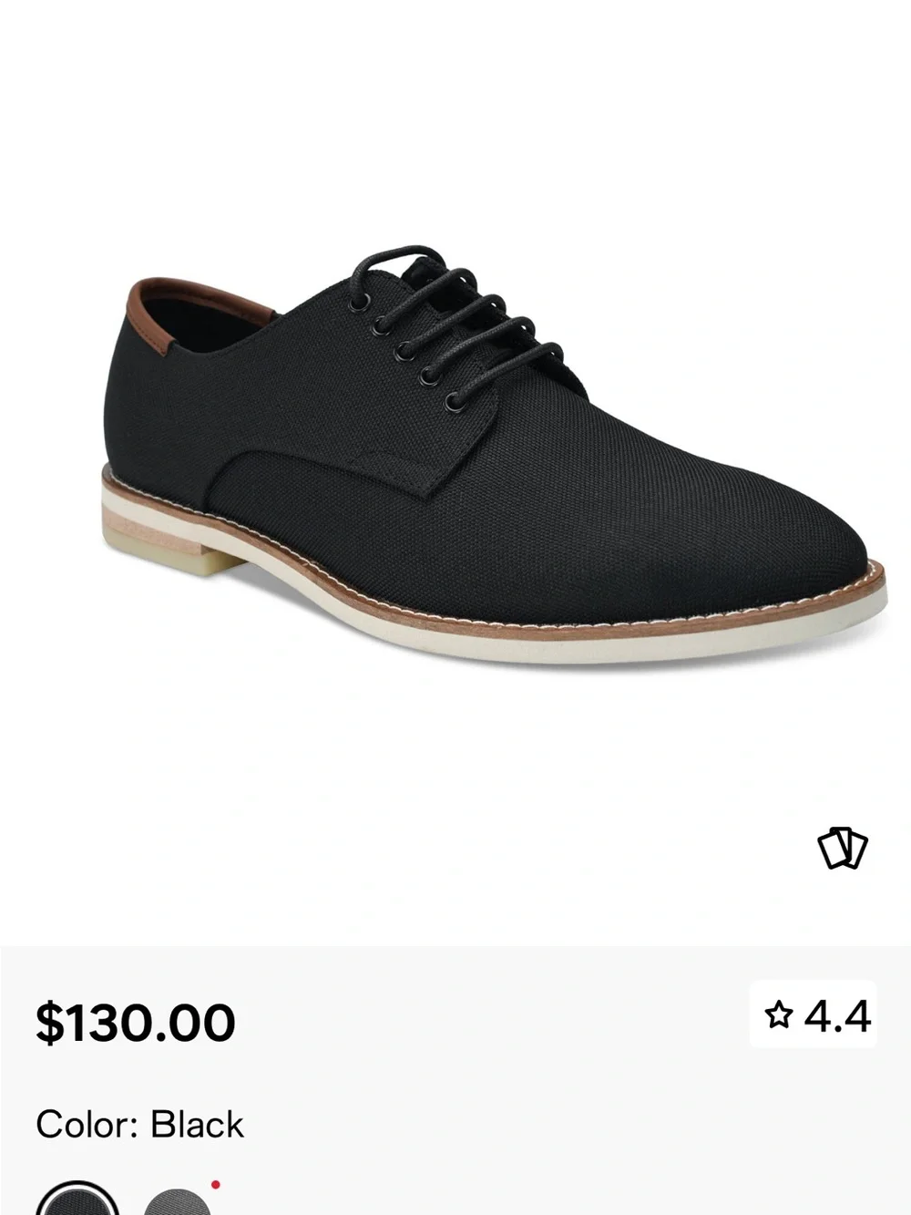 Calvin Klein Black Canvas Derby with Contrast Welt Size 9M